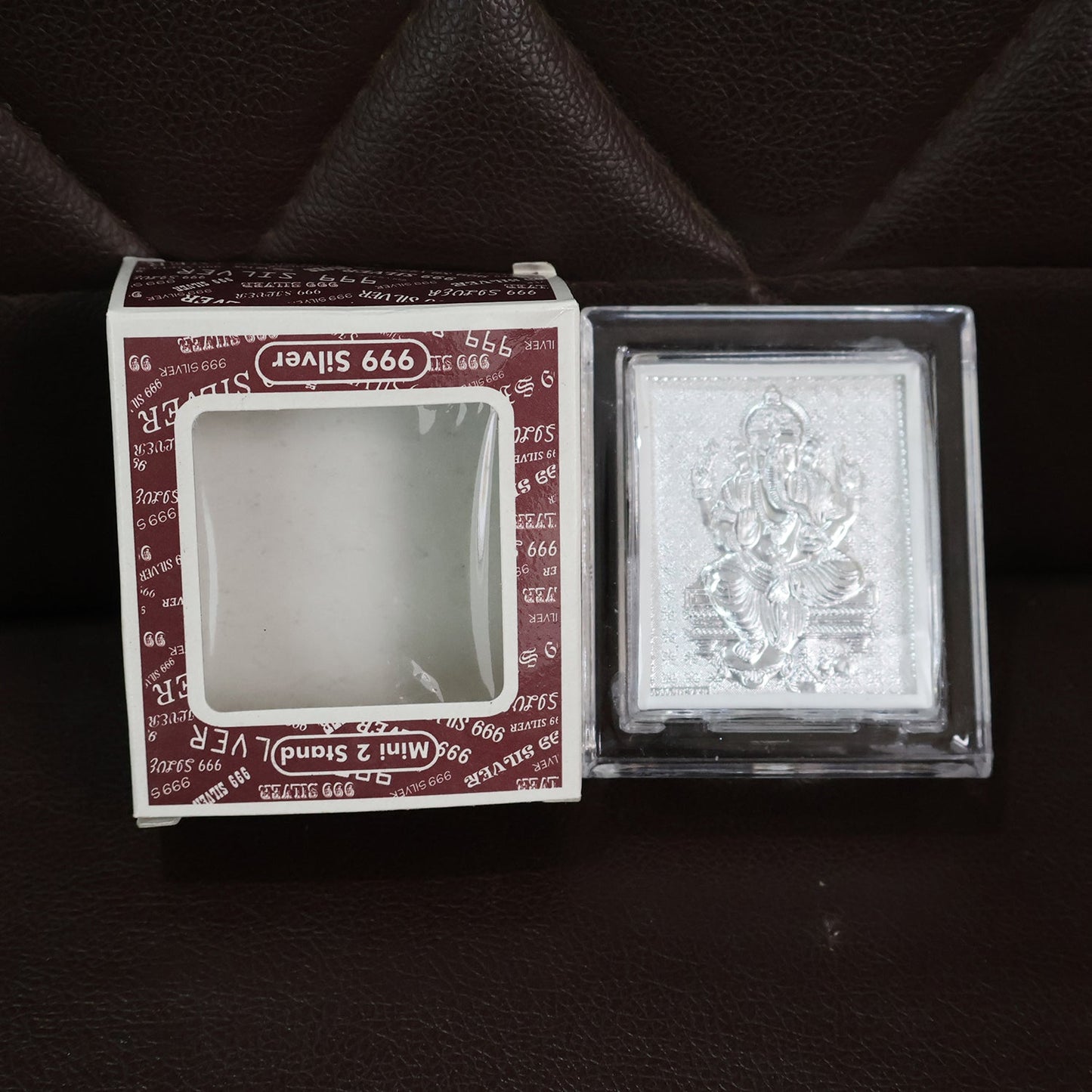 Embossed Silver-Plated Lord Ganesha Photo Frame (1 Pc)