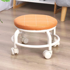 Roller Seat Stool Low Height Rolling Plastic Stool Multifunctional Small Household Movable Mini Stool Pulley Wheel Stool for Garage Home Library (1 Pc)