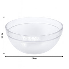 Transparent Idli Mixing & Serving Bowl | Textured Plastic Kitchen Bowl (1 Pc)