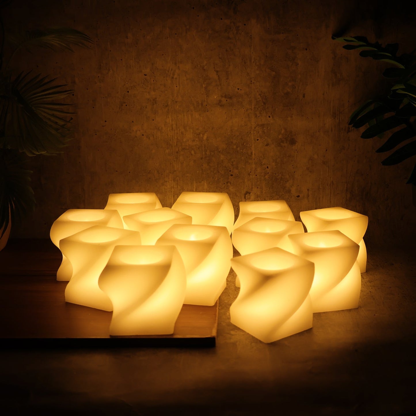 12Pc Square Shape Tealight Diwali Candles