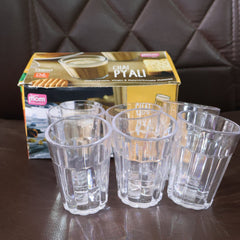 Supermom Plastic Chai Pyali Transparent Tea Glass Set (130ML / 6 Pc)
