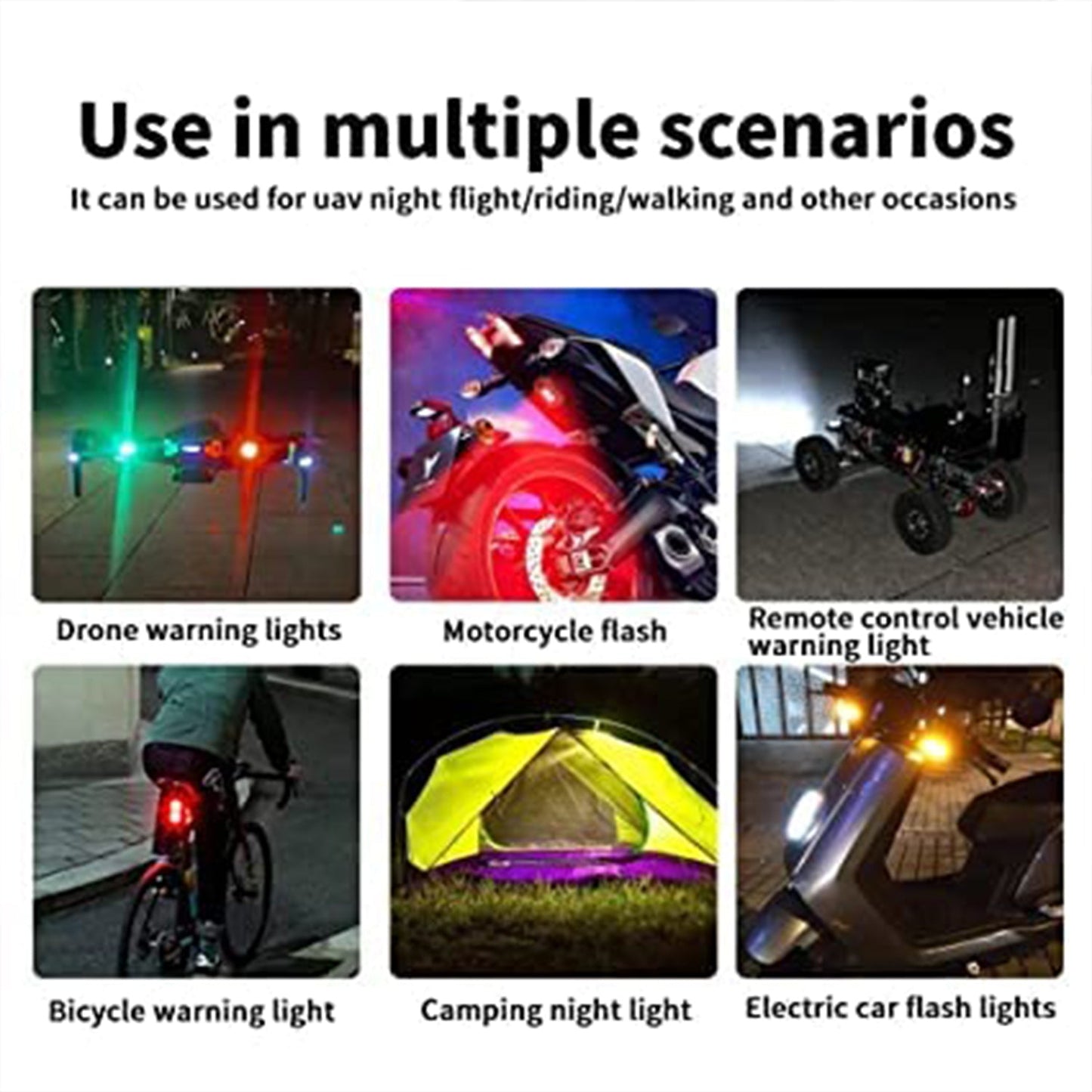 Mini LED Strobe Lights, Waterproof Lights, Lightweight RGB LED Lights Drone Strobe Lights Veicle Anti-Collision Strobe Light Bike Motocycle Lights USB Recharge Multi-colors