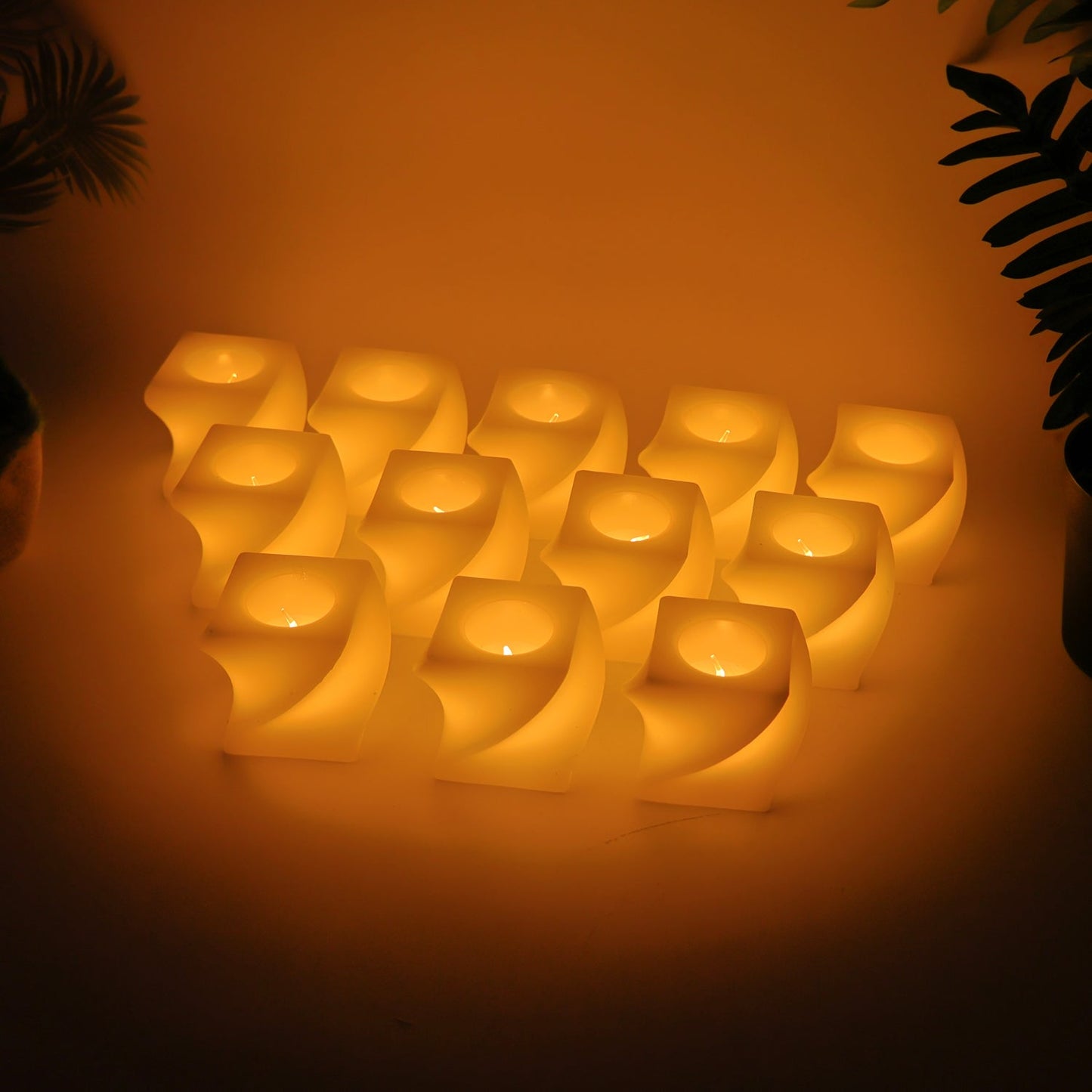 12Pc Square Shape Tealight Diwali Candles