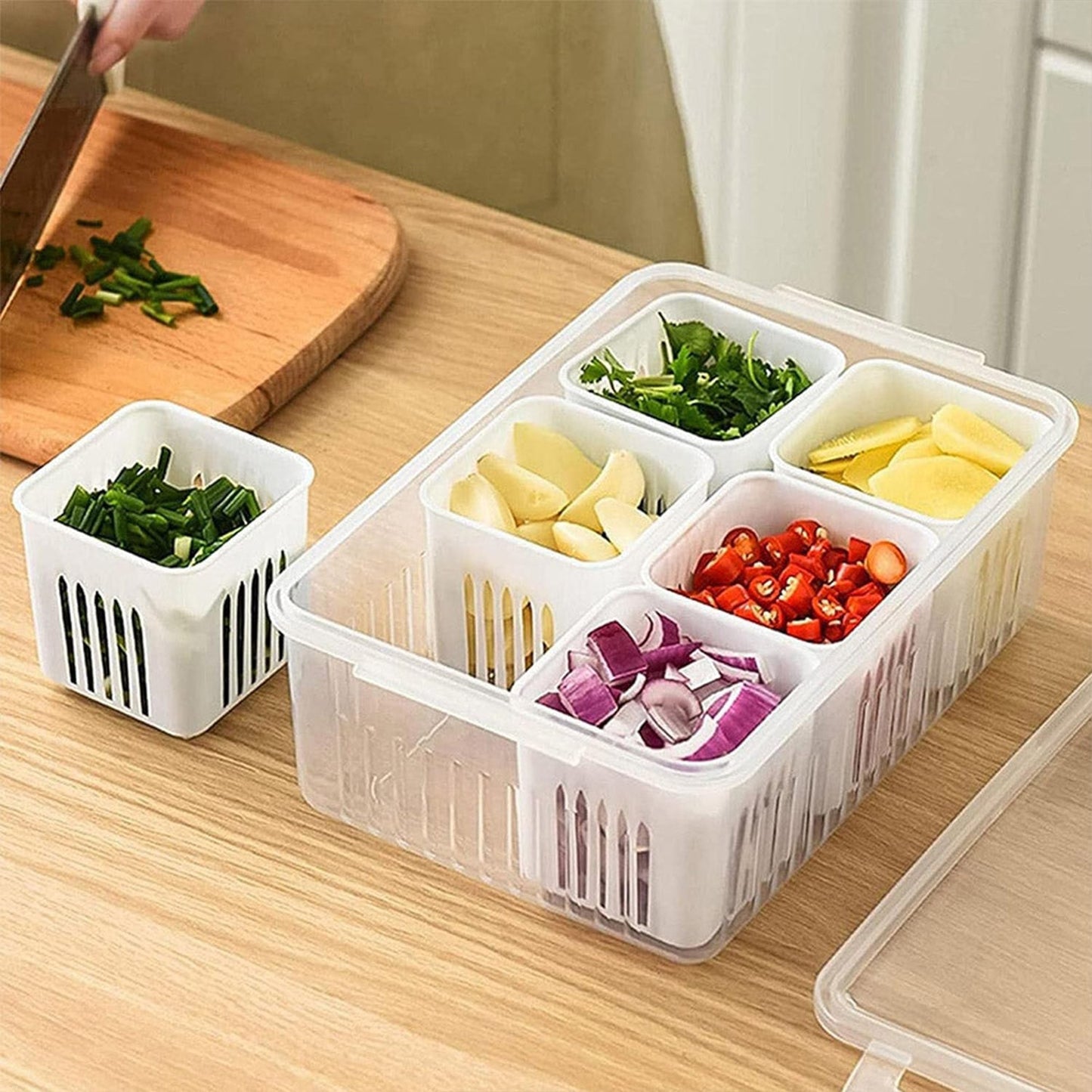 Fridge Storage Box – Freezer & Kitchen Organizer for Vegetables & Food (1 Pc)
