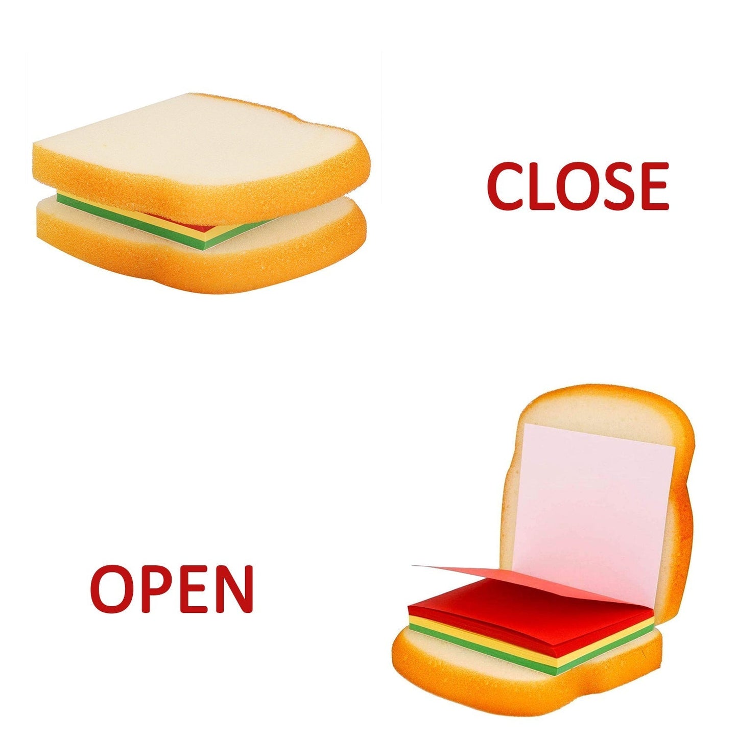 Sandwich Shaped Note / Sticky Notes / Memo Notes, Unique Mini Notes (Multicolor)