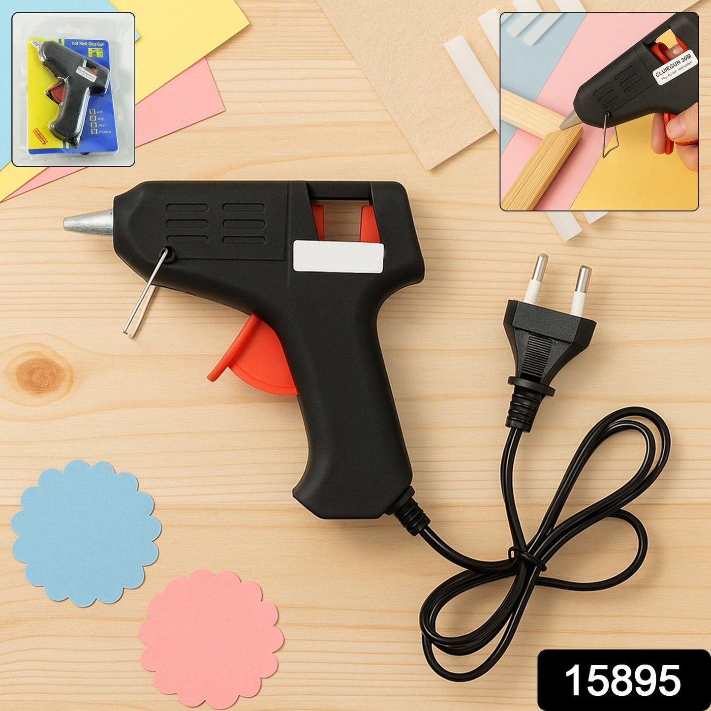 20W Hot Melt Glue Gun – Fast-Heating Craft & Repair Adhesive Applicator (1 Pc)