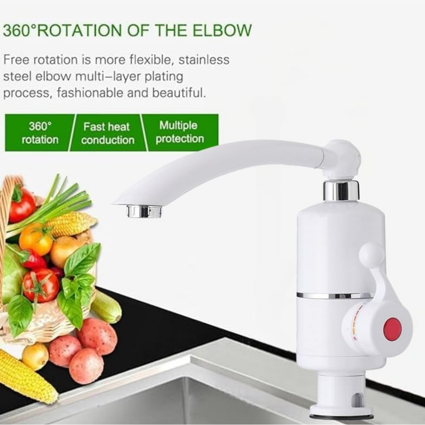 Instant Heating Electric Water Heater Faucet Tap (1 Pc / Mix Design)