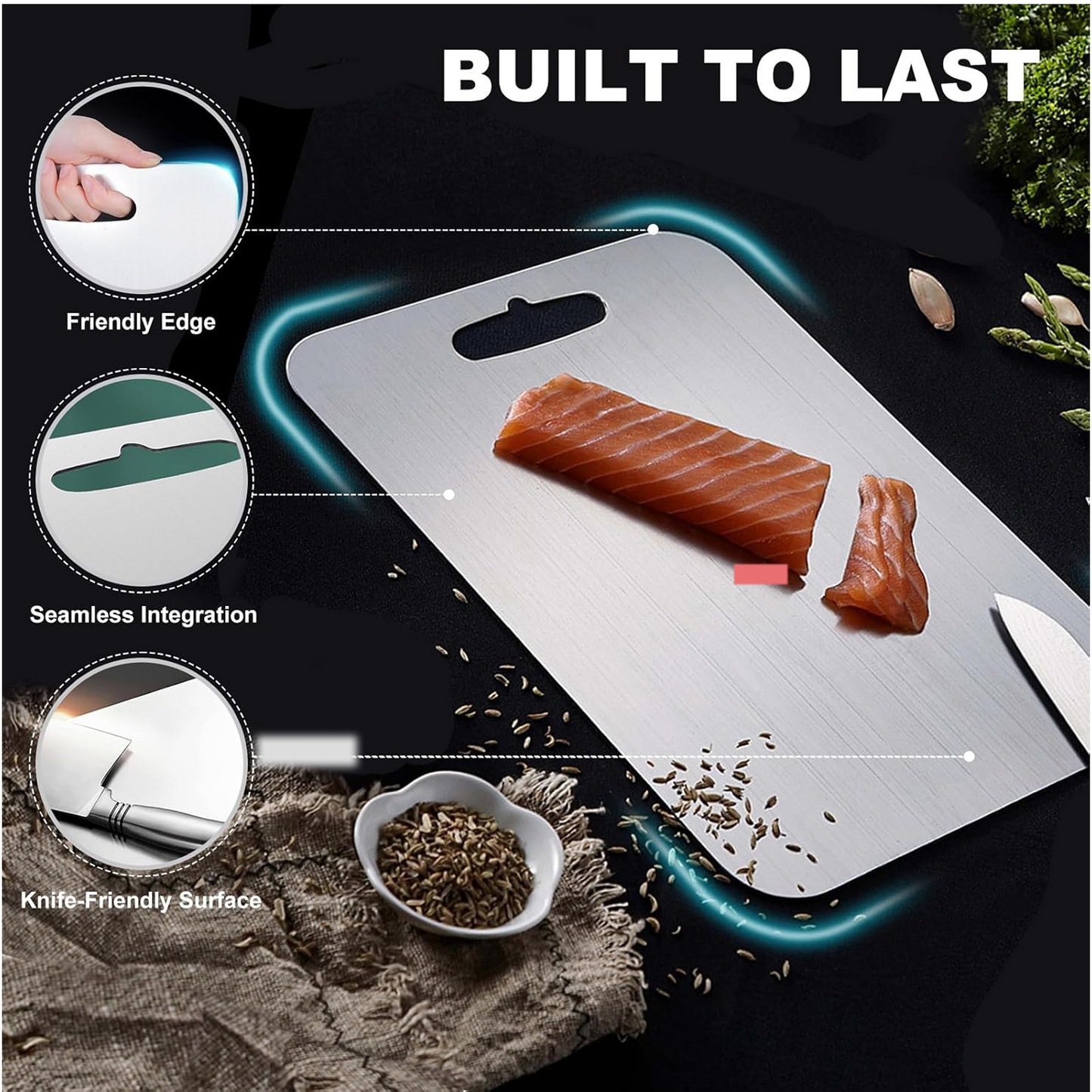 Apex Large Stainless Steel Multipurpose Chopping & Cutting Board (260x360mm / 1 Pc)