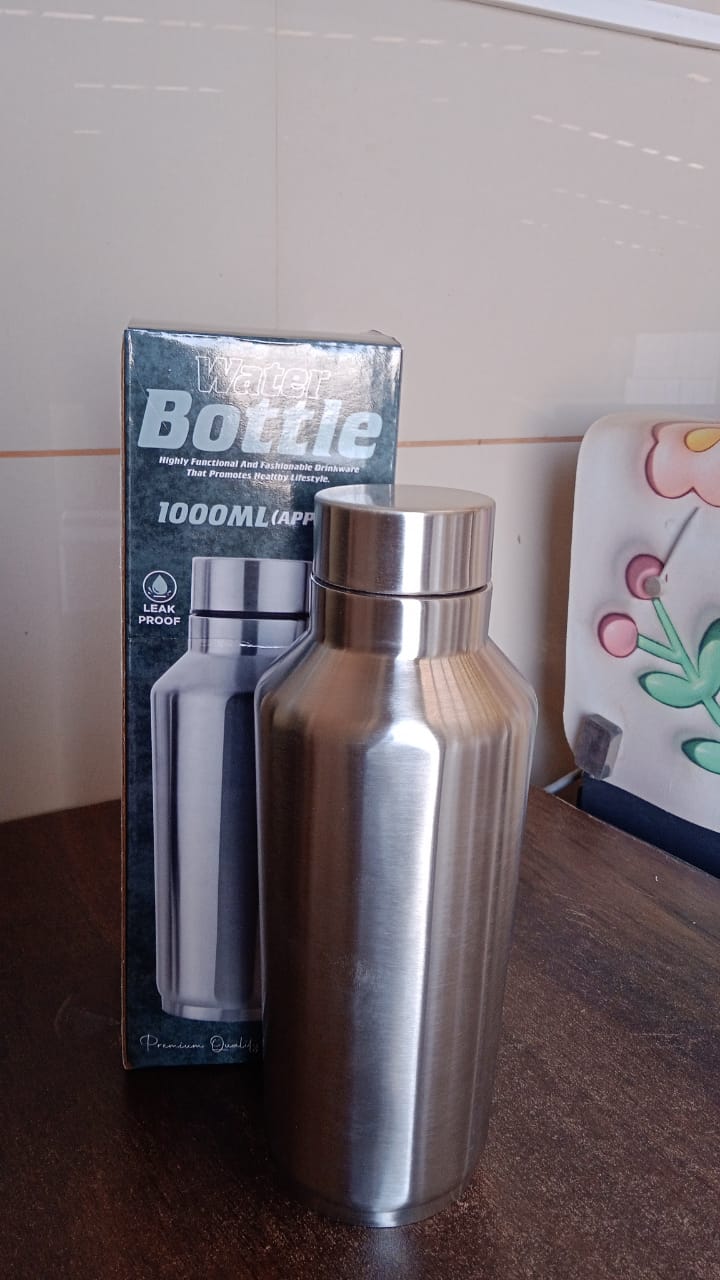 Customized / Personalized Stainless Steel Water Bottle (1000ML / 1 Pc / Steel)