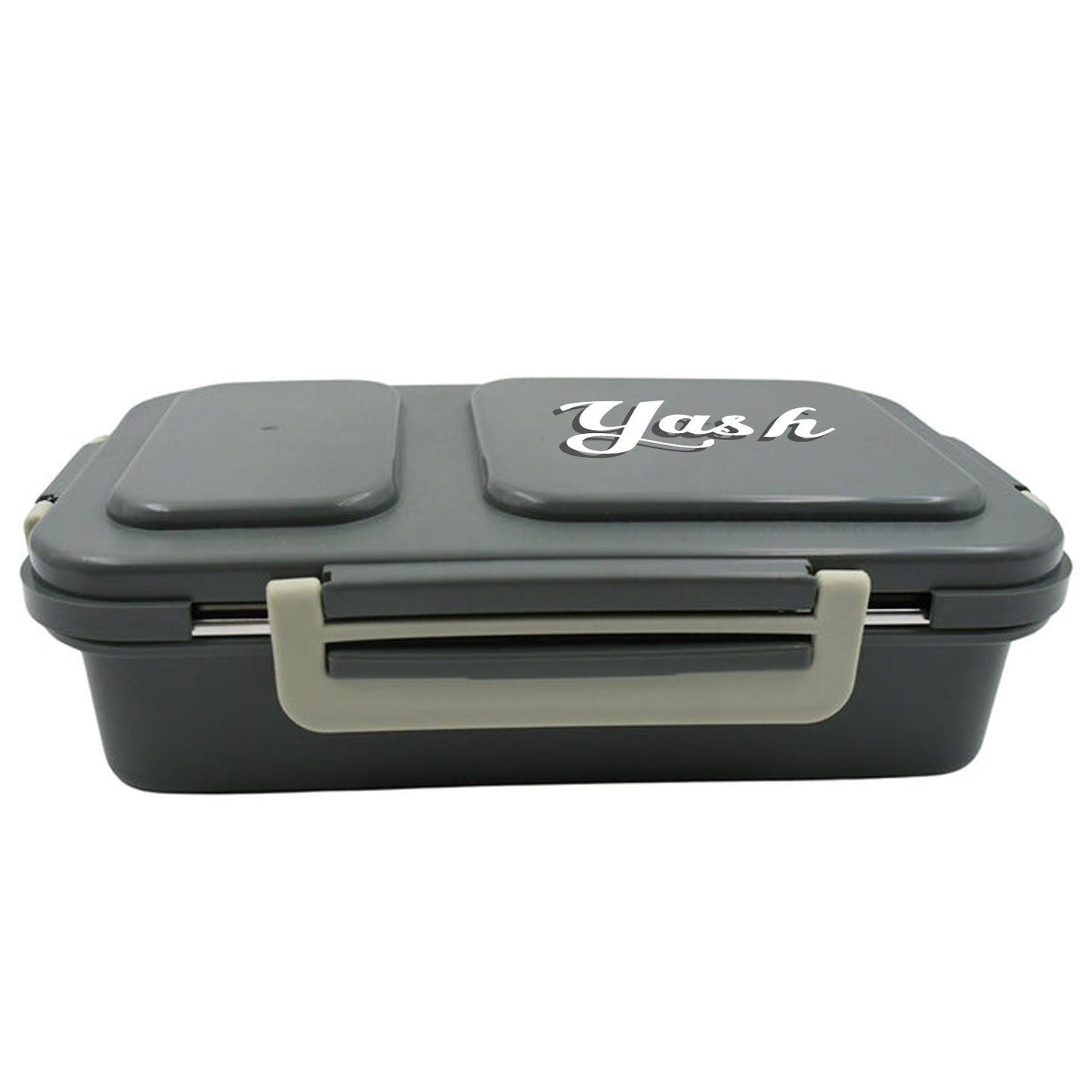 Customize Miracle Quick Lock Leak Proof 2 Compartment Stainless Steel LUNCH BOX Inner Plate Reusable Microwave Freezer Safe Lunch Box Trendy Thermal Insulation Leak Proof for Office Vacuum Tiffin Box for Boys / Girls / School / Office Women and Men