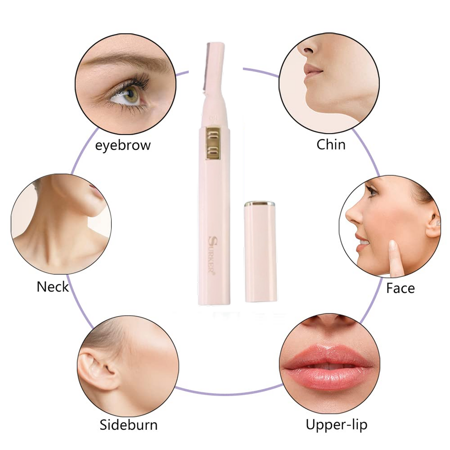 Mini Electric Eyebrow & Facial Hair Trimmer - (Set)