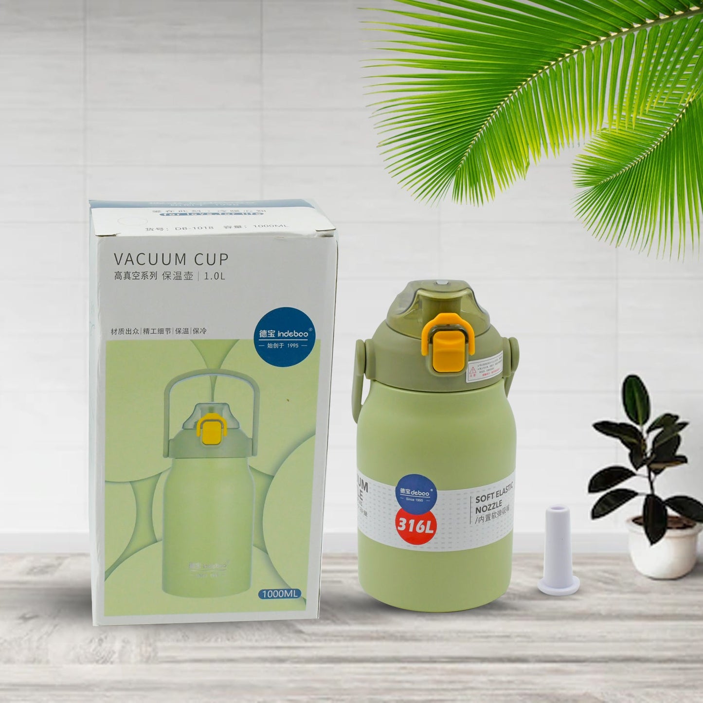 Premium Stainless Steel Vacuum Insulated Bottle Water Flask Vacuum Hot Cold For Kids / Travelling Water Bottle for Kids with Straw, Thermos For office / Gym /School (1000 ML)