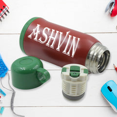 Customize Premium Stainless Steel Insulated Sipper Bottle Print Water FlaskCartoon Vacuum Hot Cold For Kids / Travelling Water Bottle for Kids with up Straw, Double Wall Thermos with Straw & Bottle Zippe Cover For office/Gym/School (550 ML)