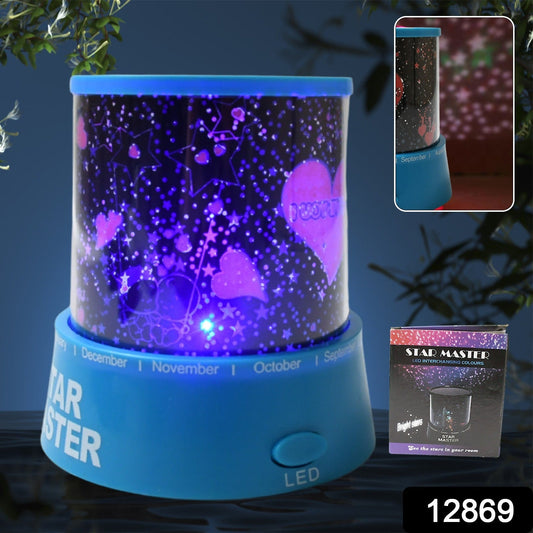 LED Projector Night Light Amazing Lamp, 3 Battery operated lamps, Rotation With the music Function, Master for Kids Bedroom Home Decoration Night Romantic Gift (Battery Not Included / 1 pc)