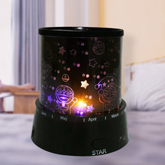 LED Projector Night Light Amazing Lamp, 3 Battery operated lamps, Rotation With the music Function, Master for Kids Bedroom Home Decoration Night Romantic Gift (Battery Not Included / 1 pc)