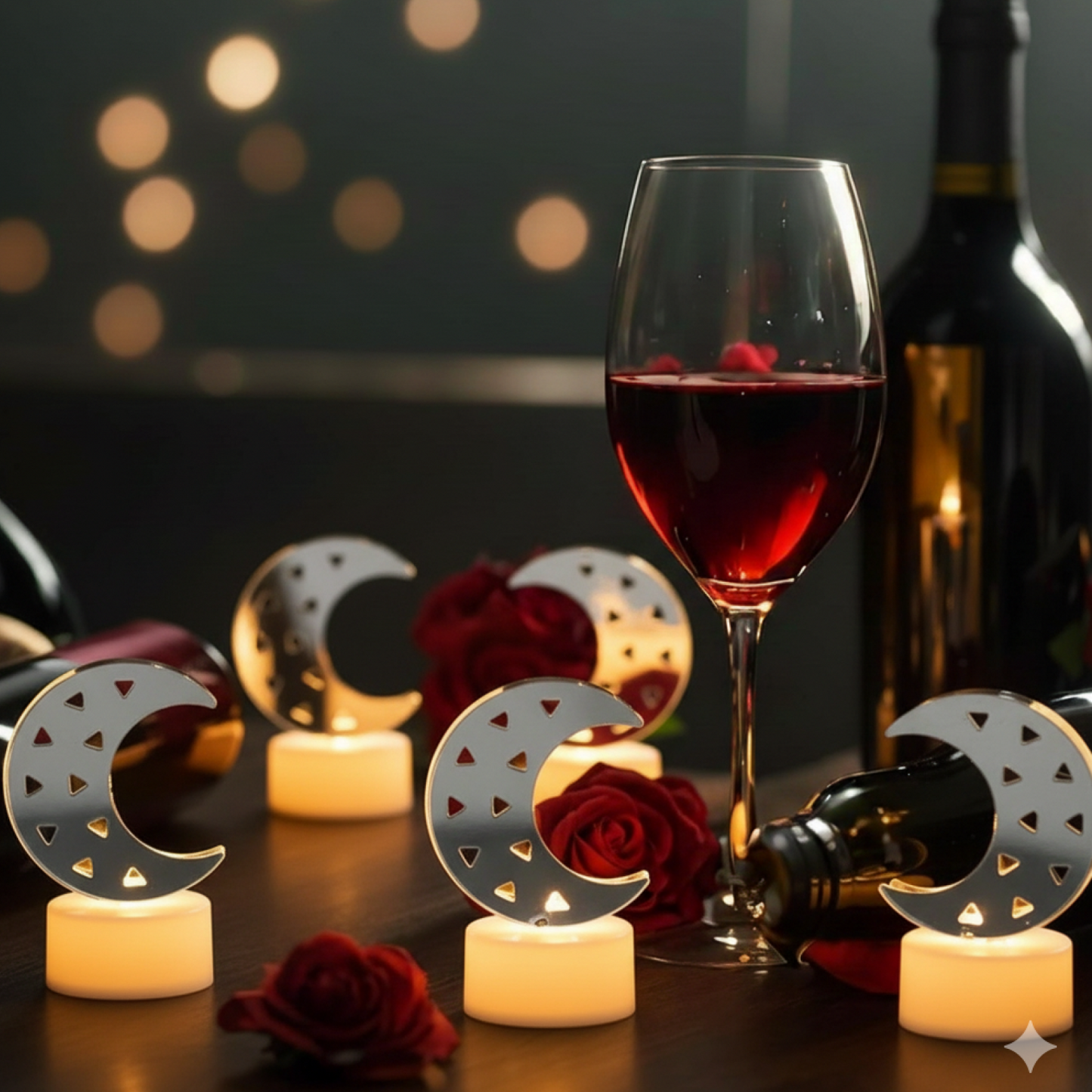 Decorative Moon Shaped Flameless LED Candles (12 Pc)