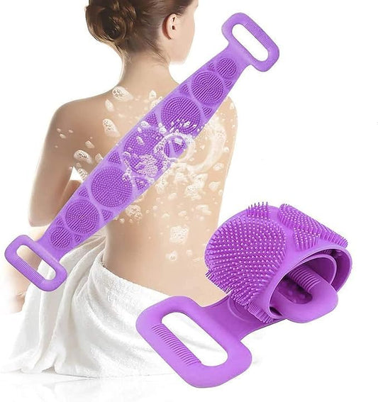 Silicone Body Back Scrubber Double Side Bathing Brush for Skin Deep Cleaning, Scrubber Belt (Copy)