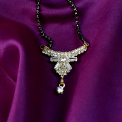 Stylish Gold-Plated Mangalsutra for Women with Diamond (Single Line, Beads)