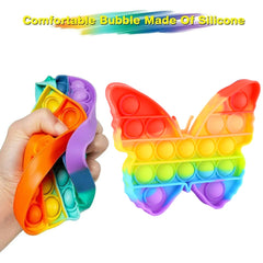 Fidget Toy Push Bubble Fidget Sensory Toy for Kids and Adults Fidget per Stress Reliever Sensory Fidget pers (Butterfly & Car Shape / 1 Pc)