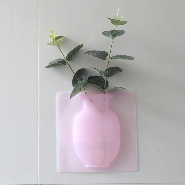 Wall Hanging Silicone Flower Pot Sticker Plant Rack for Decoration (MultiColour)