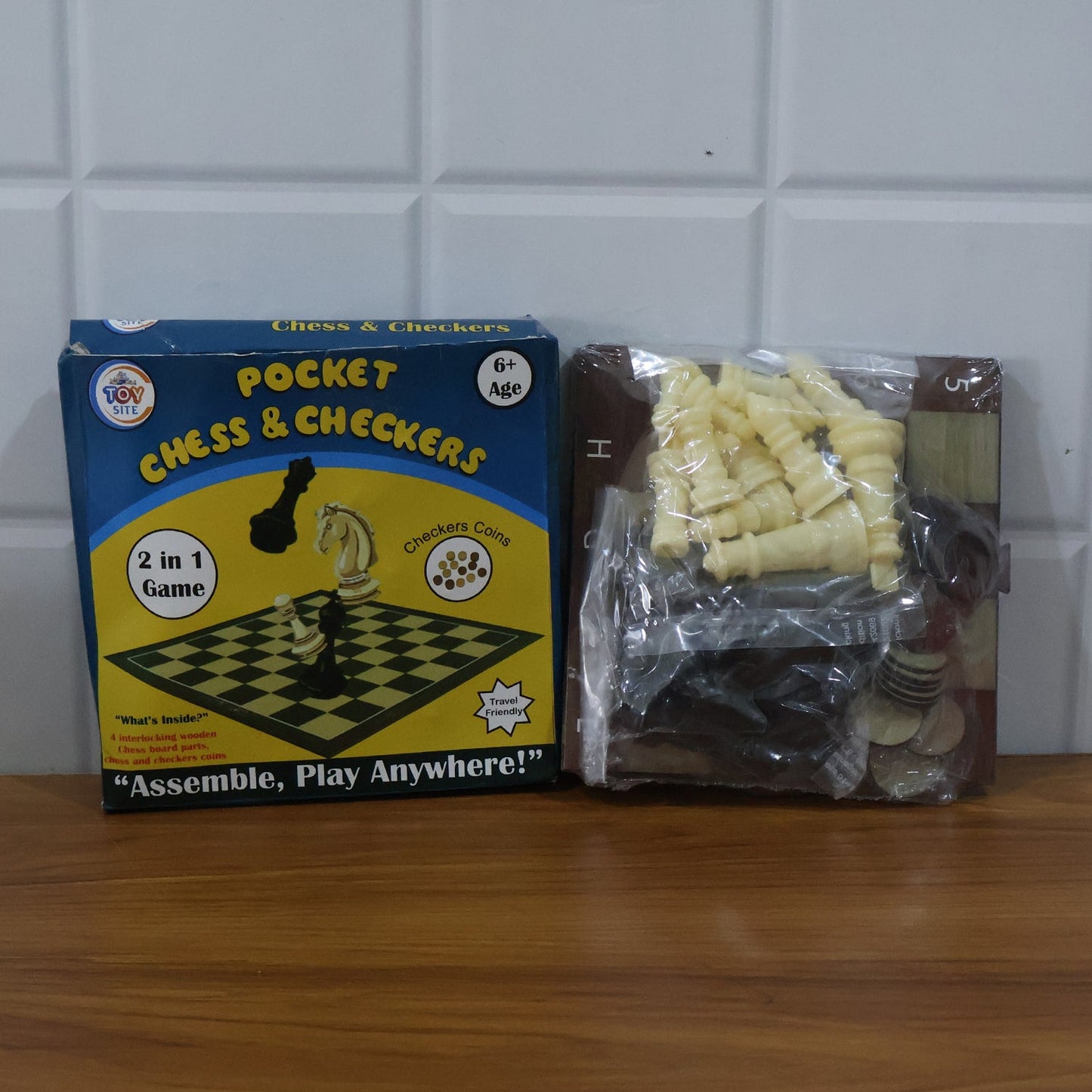 Chess & Checkers 2-in-1 Travel Game - (1 Set)