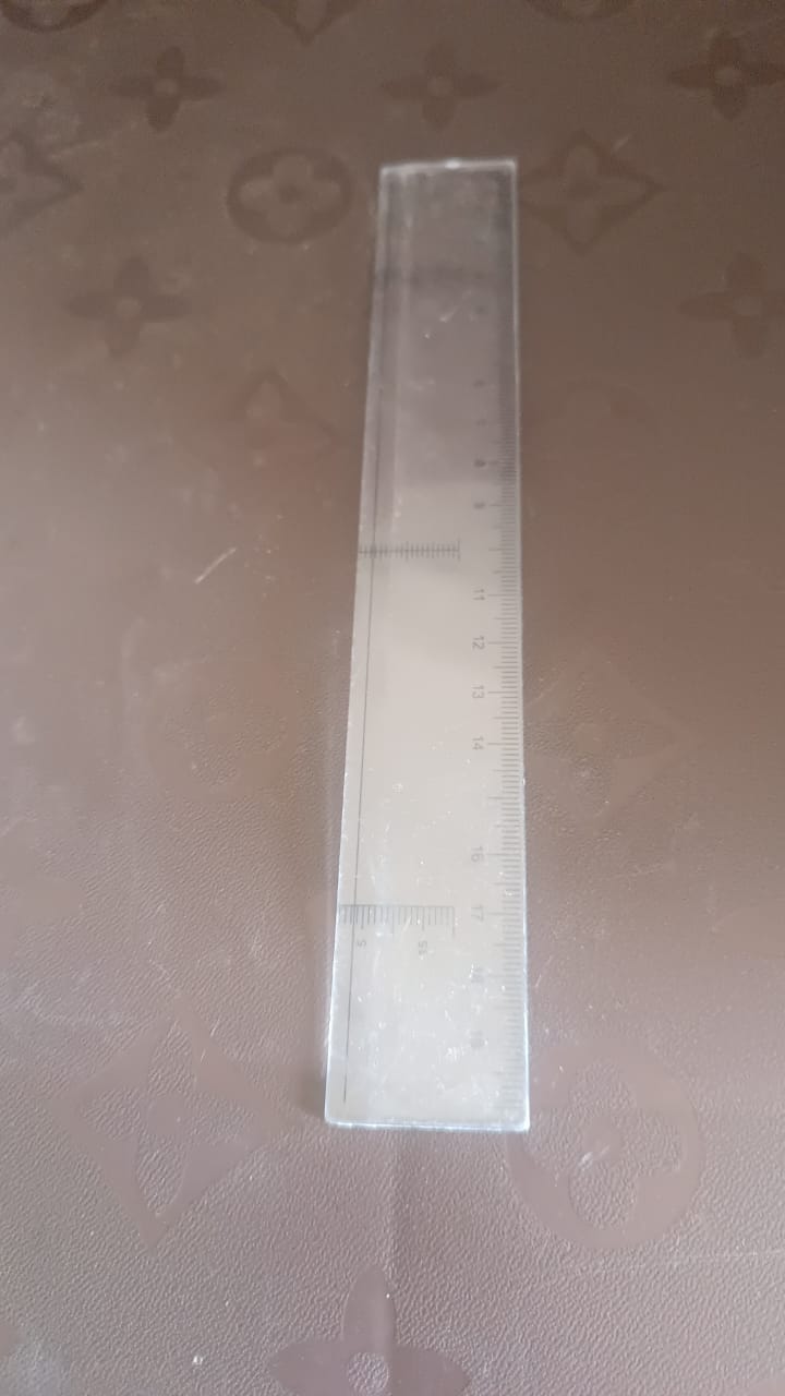 20 cm Transparent Plastic Ruler (1 Pc)