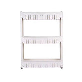 Multipurpose 3 Layer Slim Side Space Saving Storage Organizer Rack Shelf