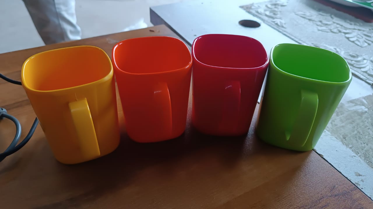 Square Melamine Mug – Premium Durable Lightweight Cup (1 Pc)