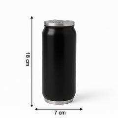 Stainless Steel Can-Shaped Vacuum Flask with Built-In Straw 500ml Approx, Tumbler (1 Pc)