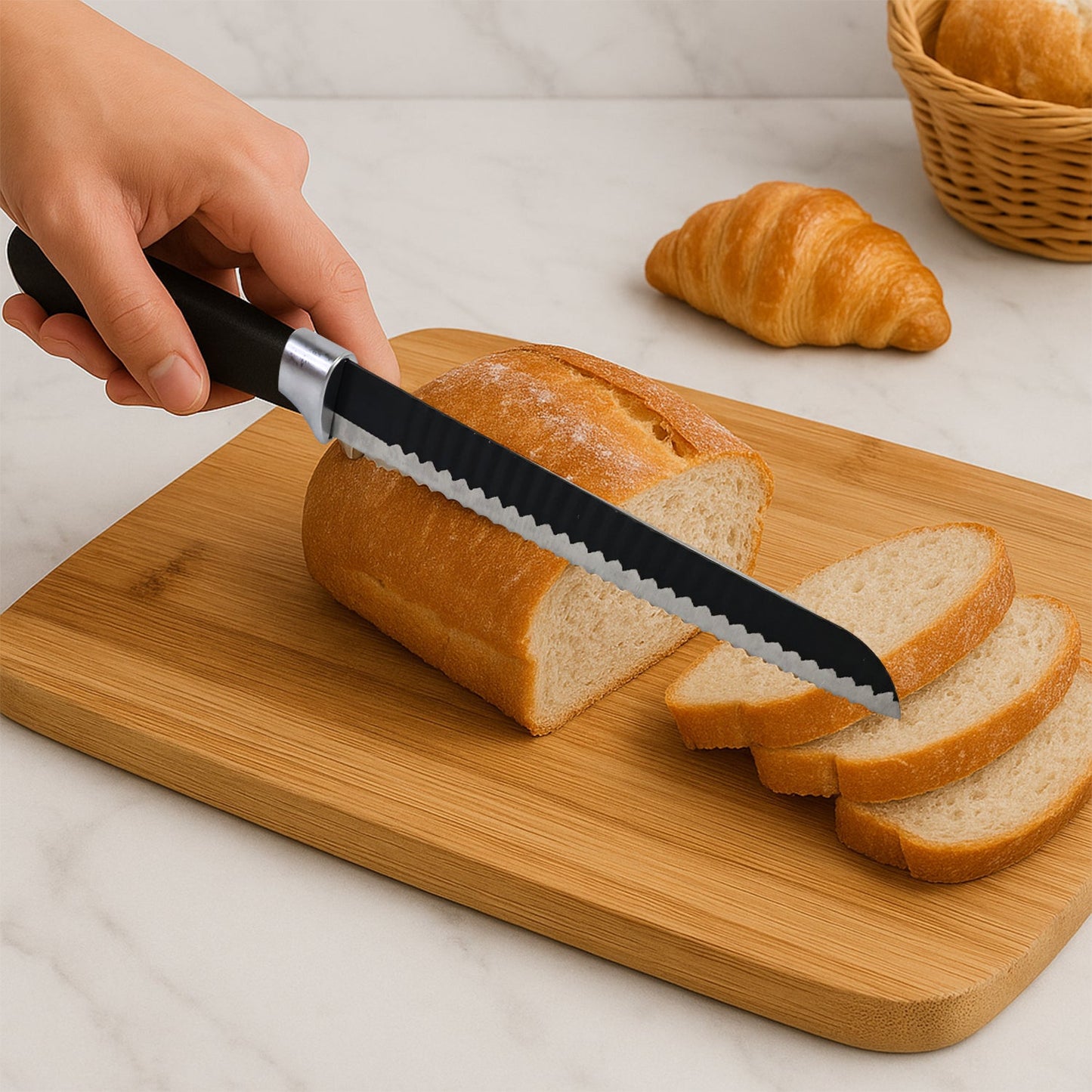 Premium 32 Cm Serrated Bread Knife with Ergonomic Handle