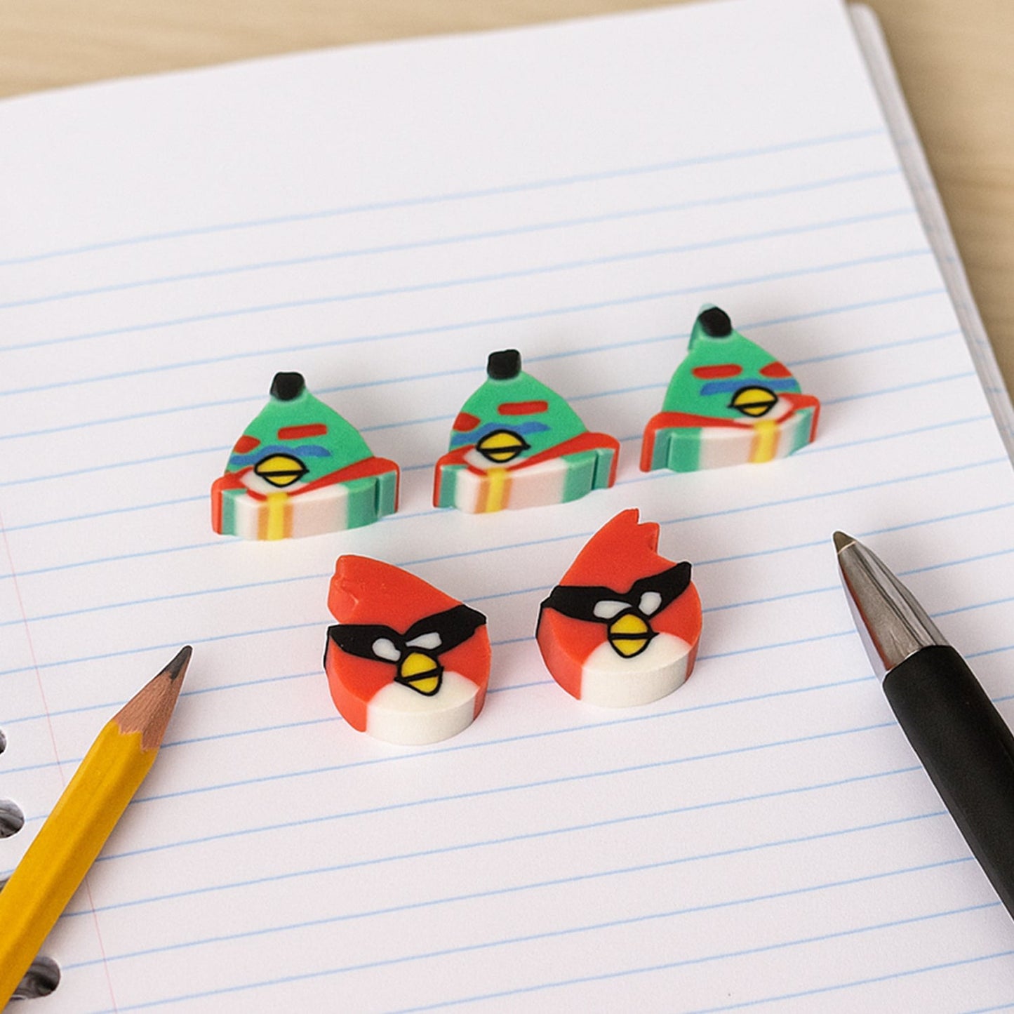 Mini Cartoon Shaped Pencil Erasers - (5 Pc / Set)