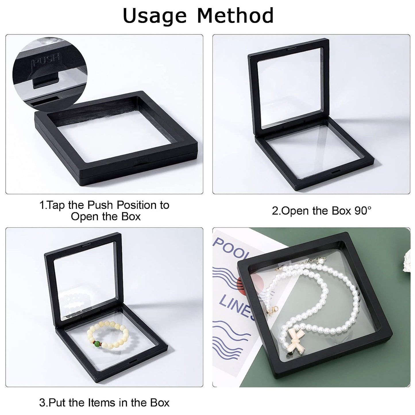 Transparent Jewellery Display Box (9x9 cm / 1 Pc / Mix Color)
