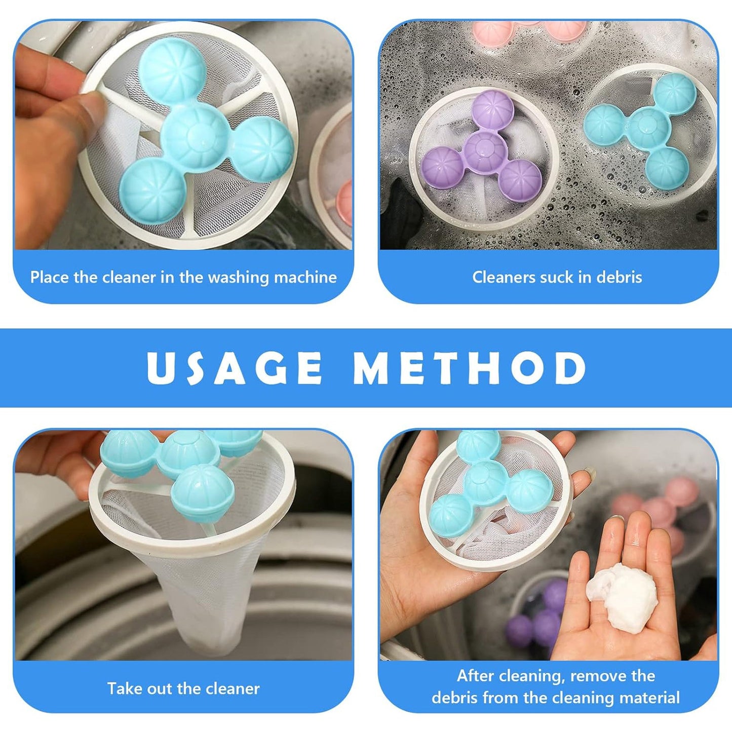 Floating Laundry Ball Lint Catcher Reusable Hair & Fur Filter (1 Pc)