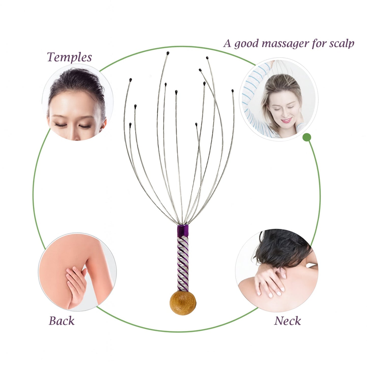 Handy Scalp & Head Massager - (1 Pc)