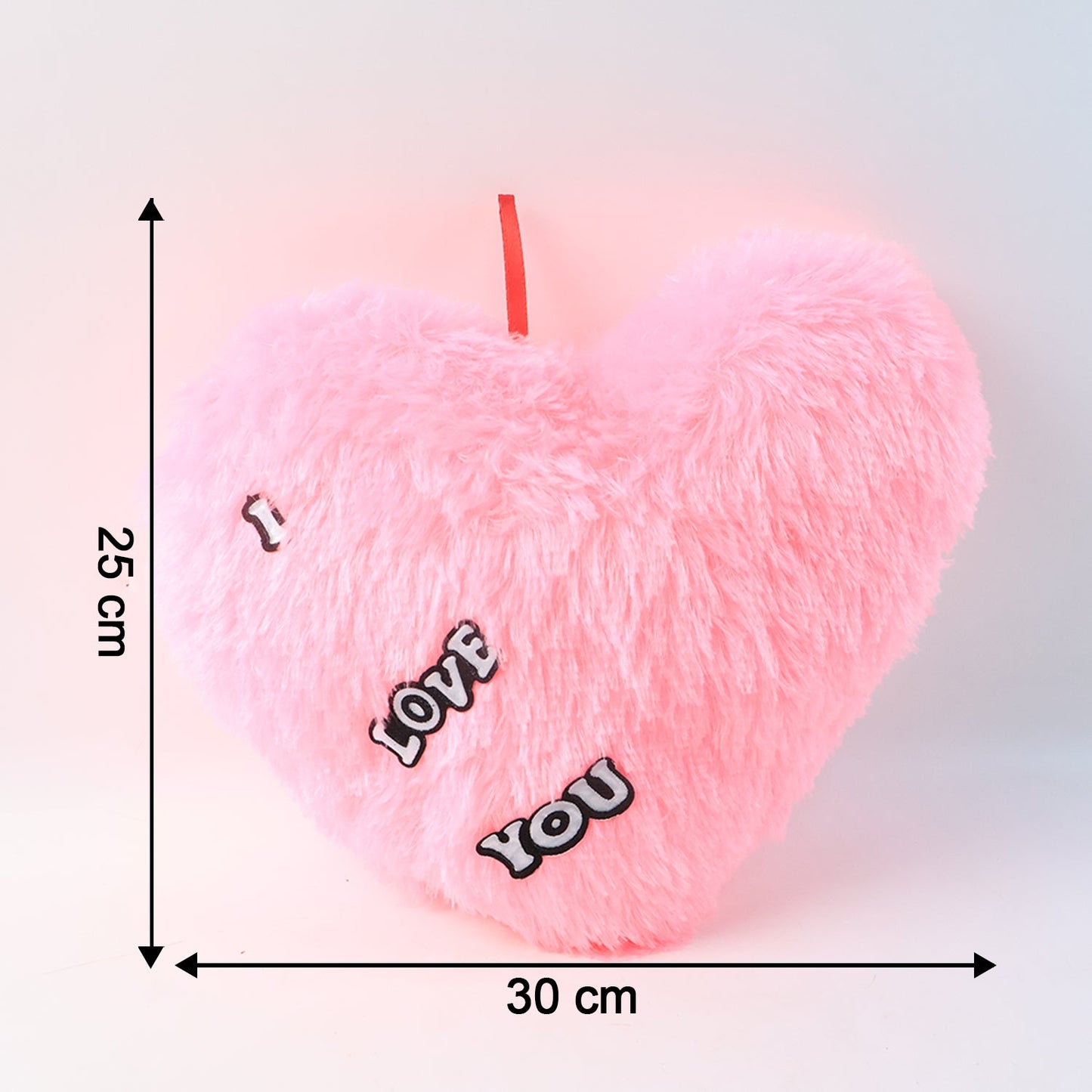 Soft Plush Heart Shape Cushion with "I Love You" (1 Pc)