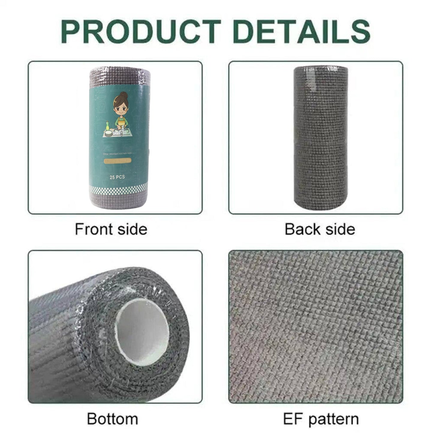 Disposable Cleaning Cloth Roll – 25 Sheets (20x20 cm)