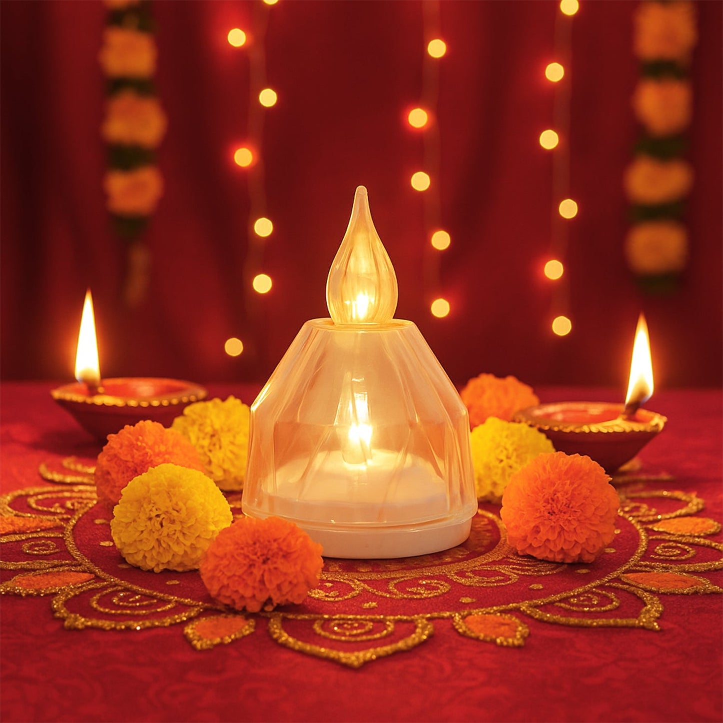 LED Flameless Decorative Diyas - (8 Pc)