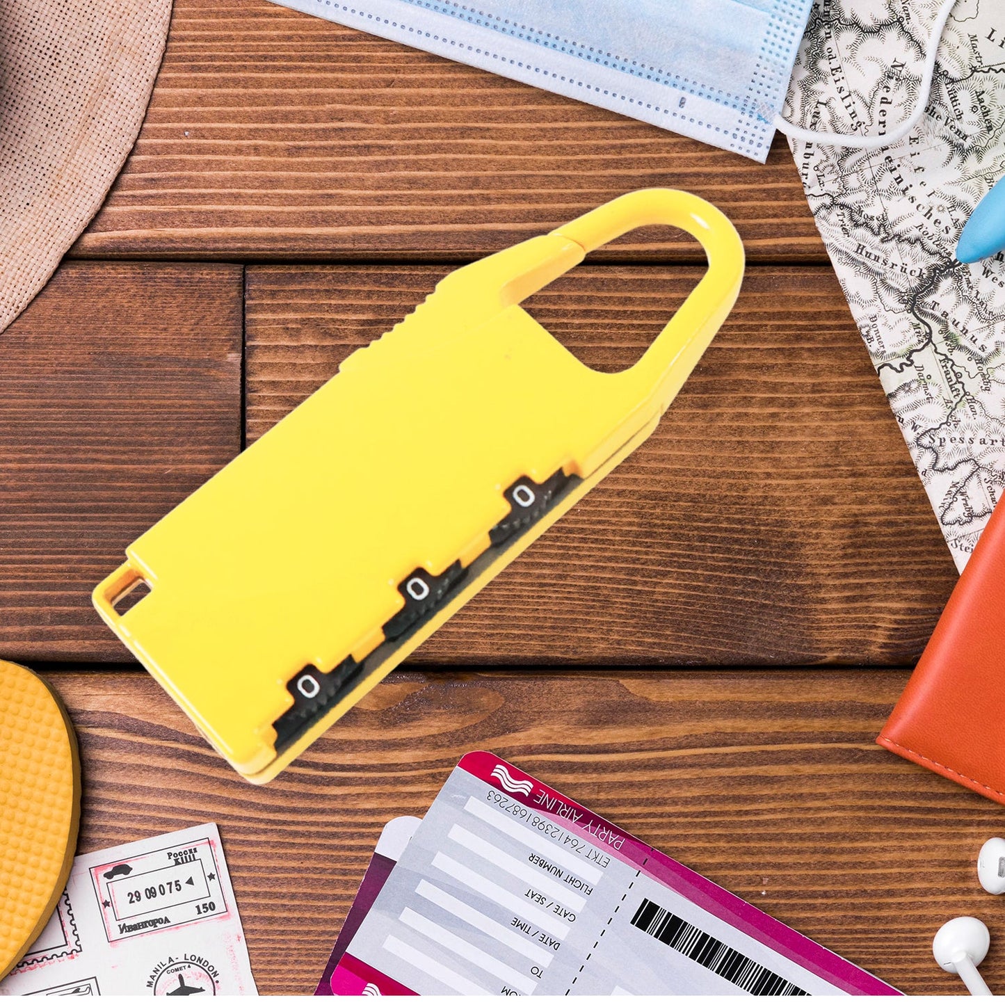 Portable 3-Digit Combination Number Lock (1 Pc)