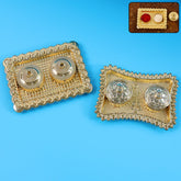 Ornate Rectangular Pooja Tilak Plate - (Mix Design / 1 Pc)