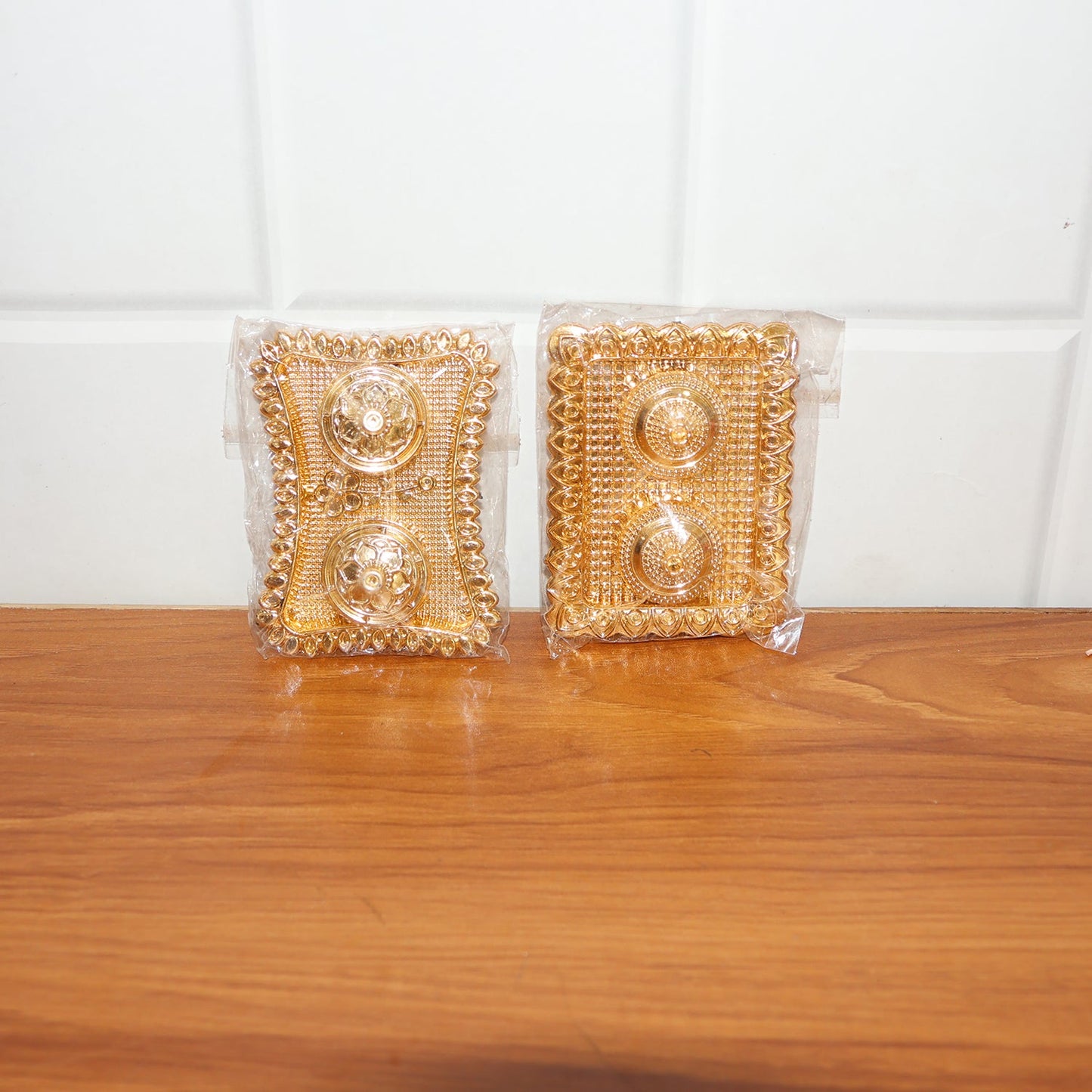 Ornate Rectangular Pooja Tilak Plate - (Mix Design / 1 Pc)