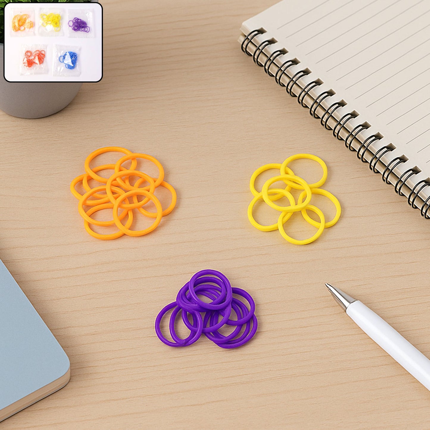 Premium Strong Elastic Rubber Bands – Multipurpose Mix Color Bands (1 Pkt)