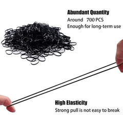 Mini Rubber Bands for Hair Styling (700 Pc)