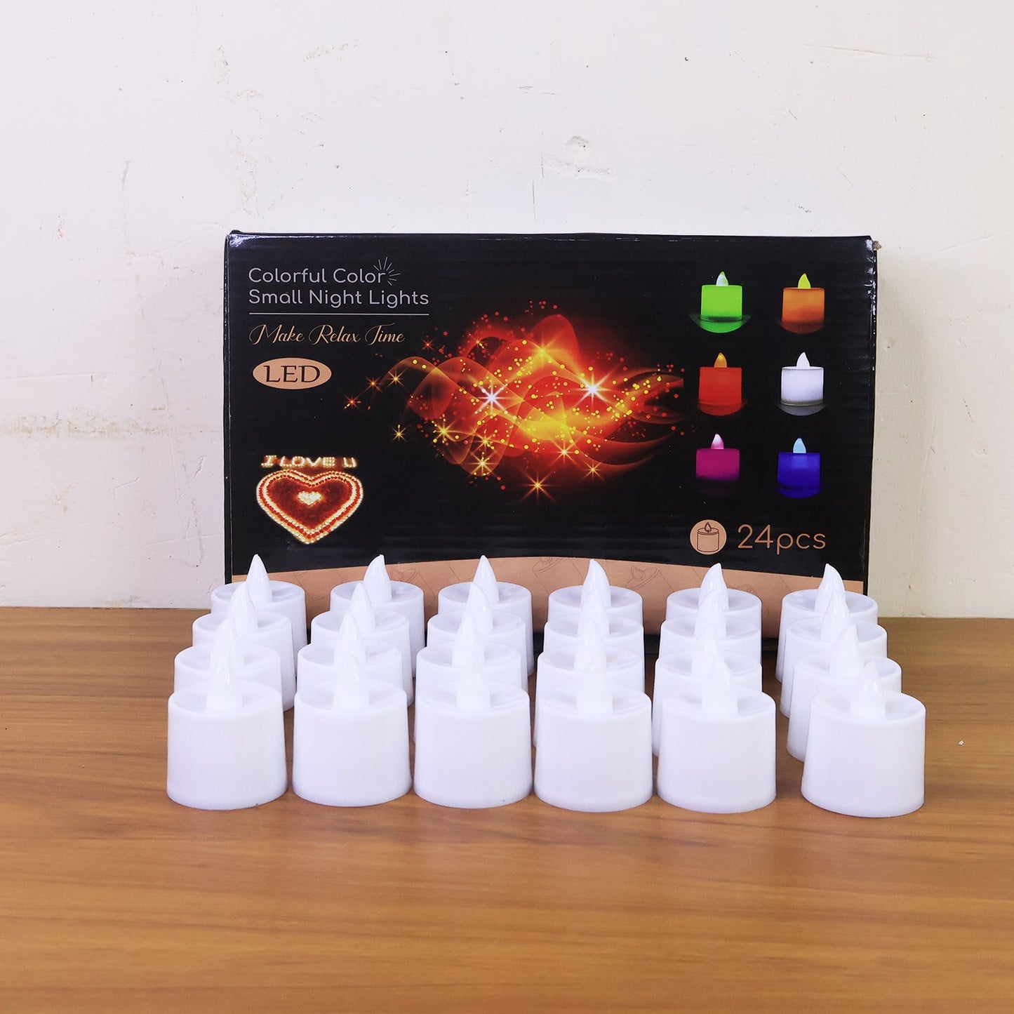 Blue LED Tea Light Candles (24 Pc)