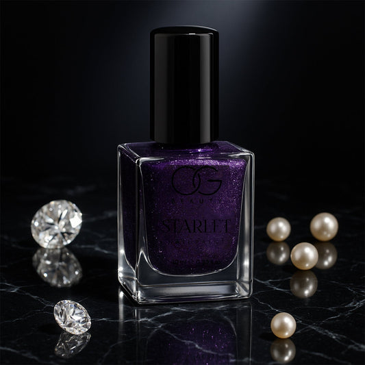 OG Beauty Purple Dazzle Starlet Glitter Nail Paint (10 ML / 1 Pc)