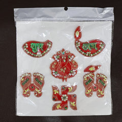 Traditional Decorative Shubh Labh Door Hanging (6 Pc / 1 Set)