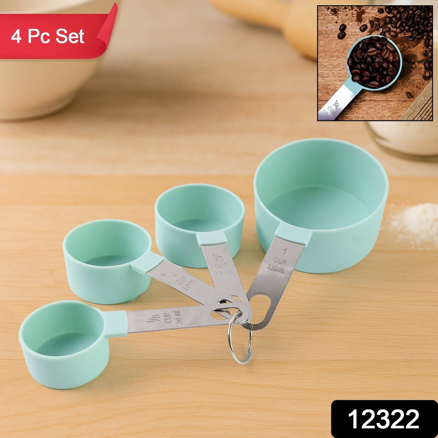 Measuring Cup Set with Stainless Steel Handles 4-Piece
