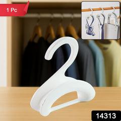 Compact Dual-Slot Multi-Purpose Plastic Hook Hanger (1 Pc)