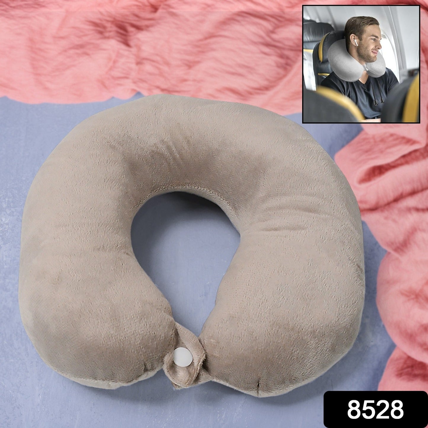 Soft Neck Pillow for Car, Home, Airplane Travel, Travel Neck Pillow for Sleeping & Travel Essentials for Neck Rest Multipurpose Comfortable Head Rest Neck Holder Pillow (1 Pc)
