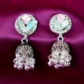 Elegant CZ Tassel Jhumka Earrings – Long Dangle Bridal Drop Earrings for Women