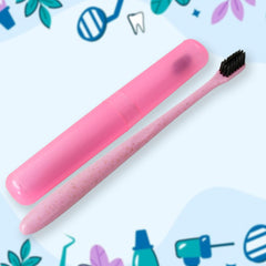 Soft Toothbrush With Toothbrush Cover Cleaner Scraper for Men and Women, Kids, Adults Plastic Toothbrush Cover / Case / Holder (1 Pc / Mix Color)